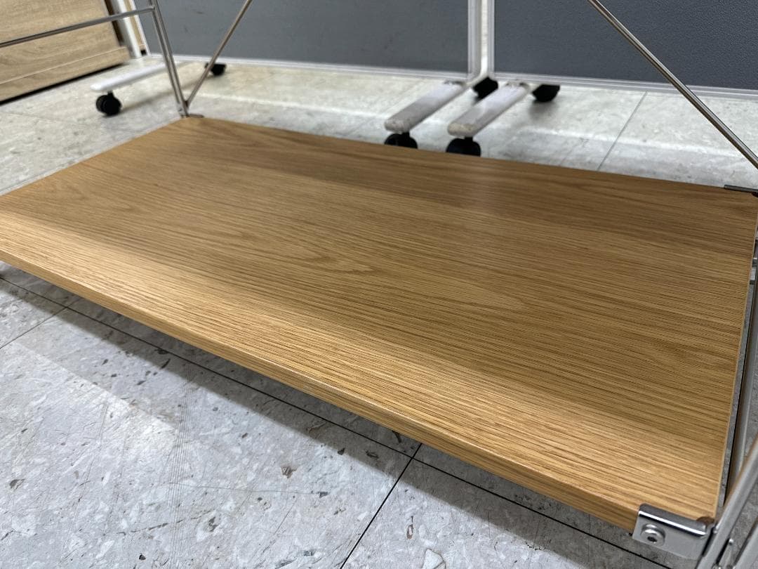 無印良品　ステンレスユニットシェルフ　オーク材棚　ブラウン