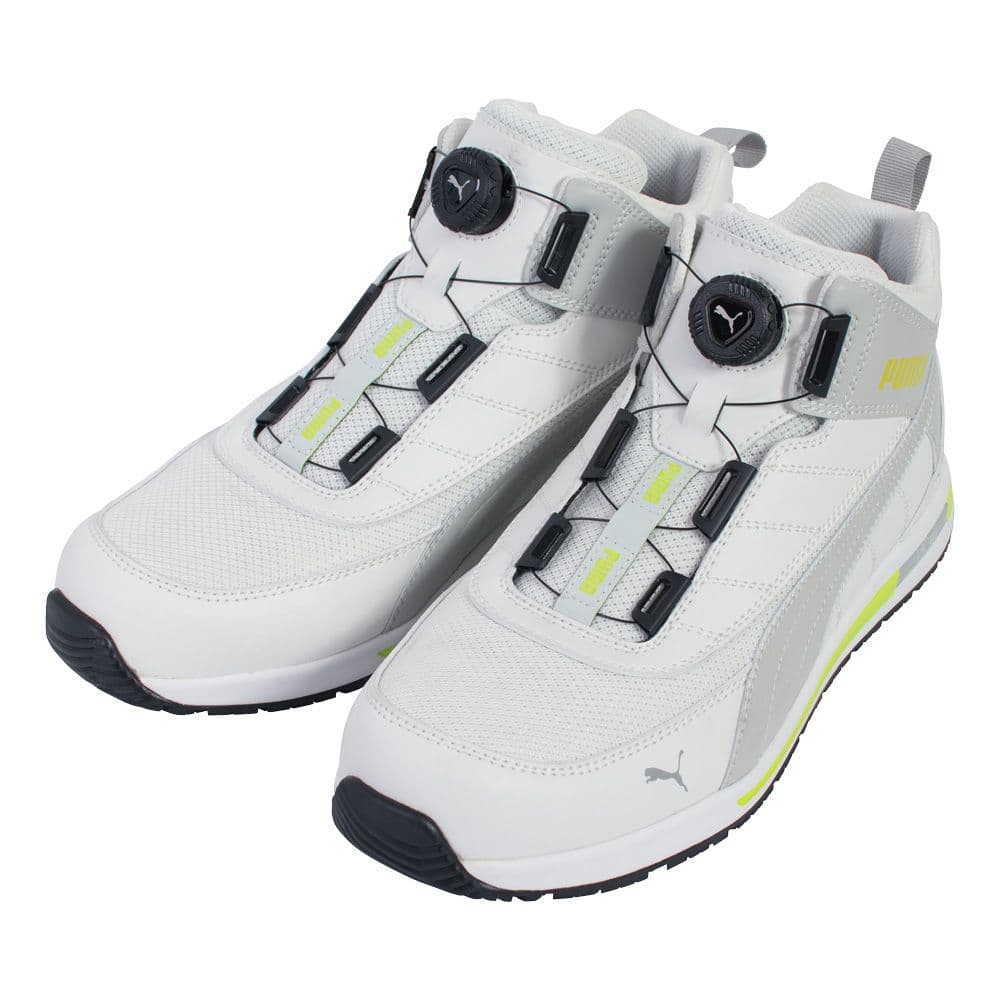 プーマ安全靴#63.213 26.0cmスイッチバックホワイトディスクミッド