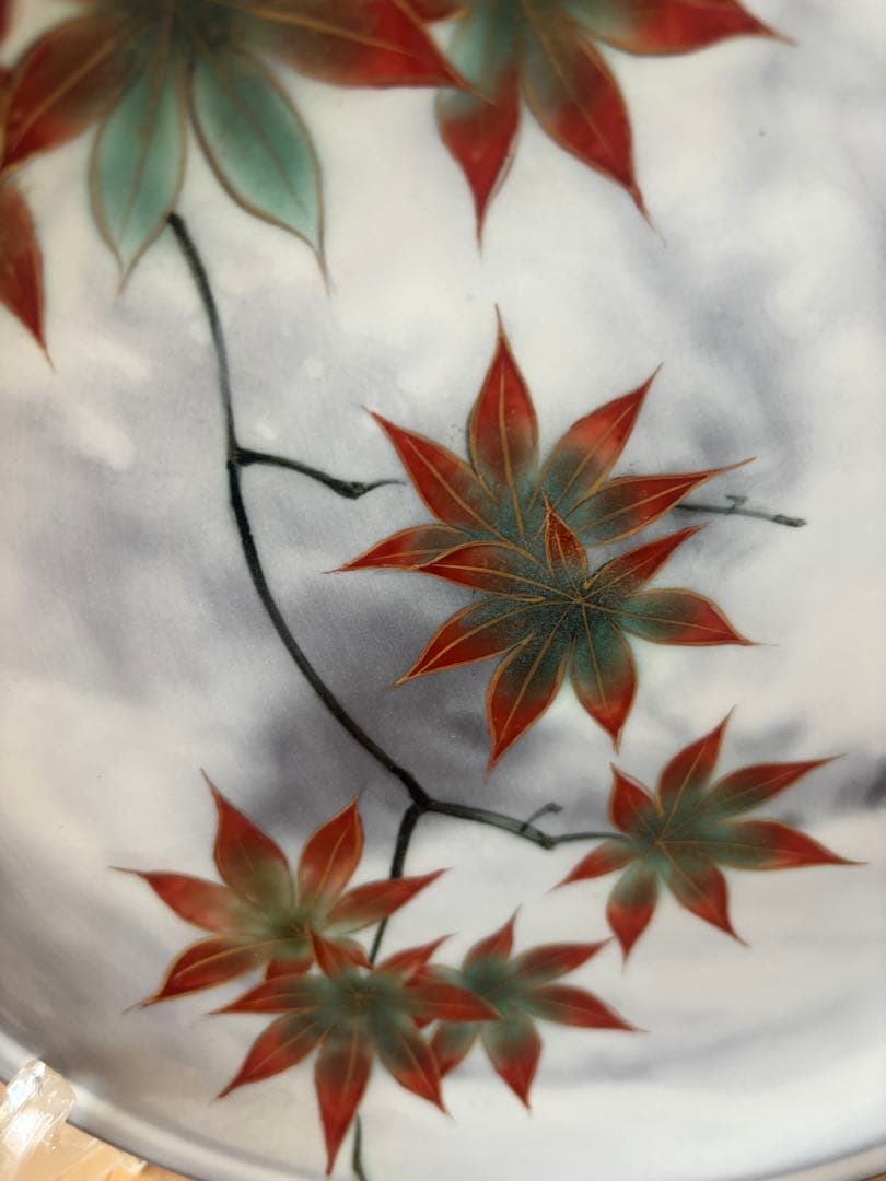 京都　陶あん窯　もみじ飾り皿