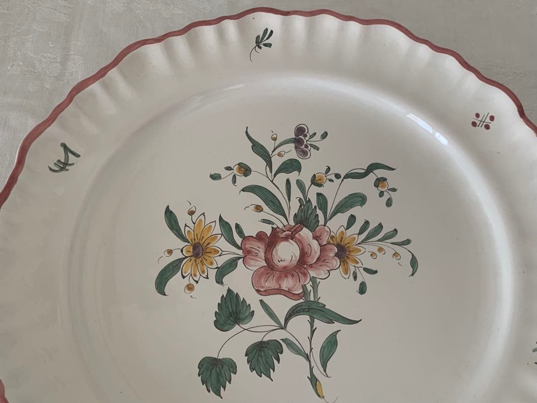 フランスアンティーク ムスティエ焼き プレート ブロカント - メルカリ