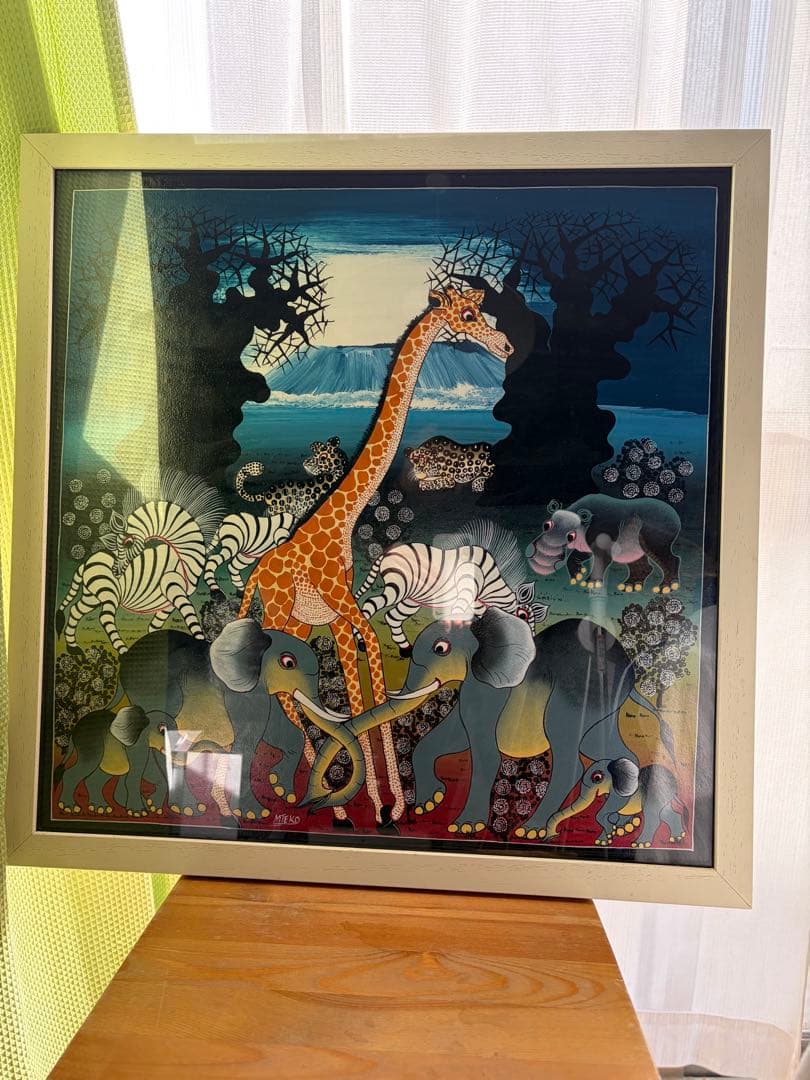 【値下可】 ティンガティンガアート ムテコ 動物のファミリー 絵画
