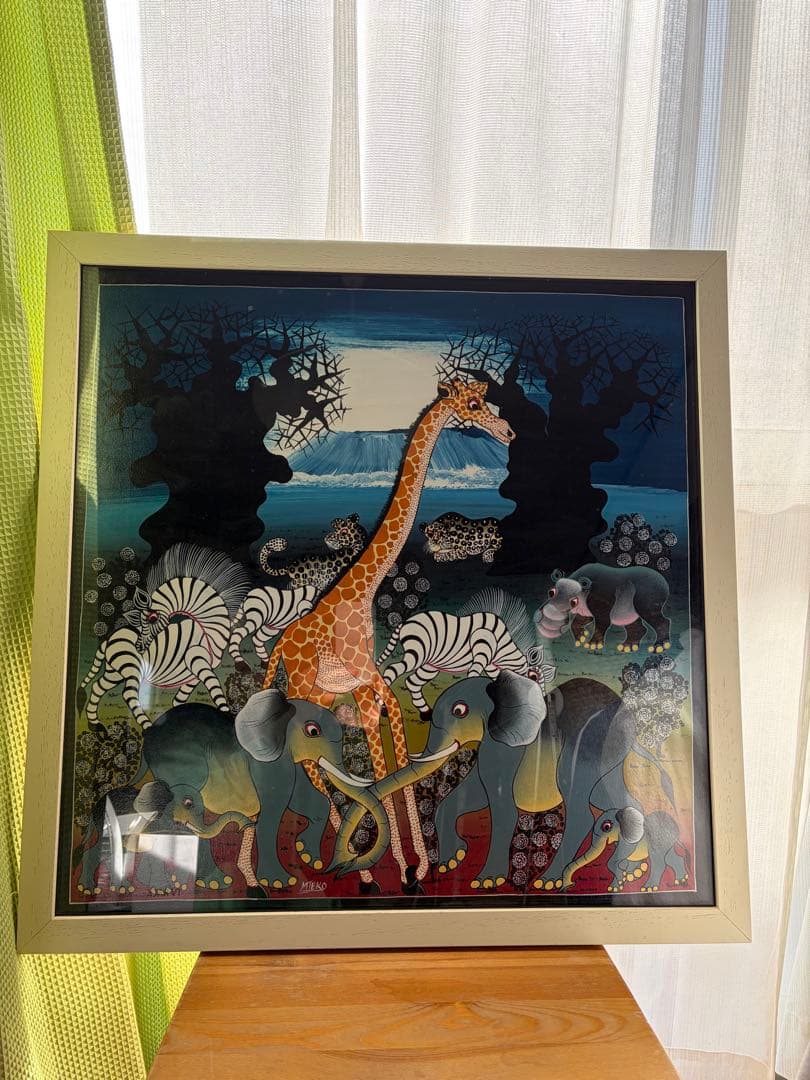 【値下可】 ティンガティンガアート ムテコ 動物のファミリー 絵画