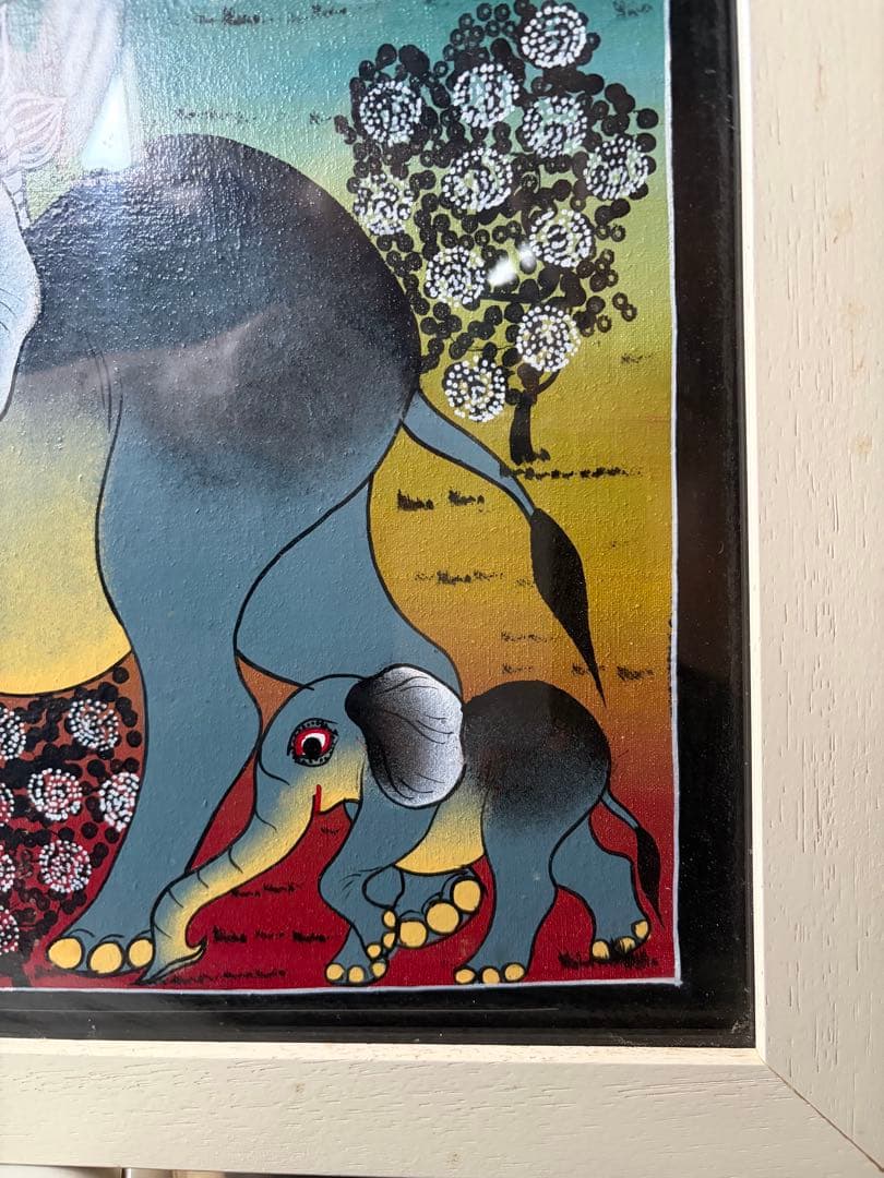 【値下可】 ティンガティンガアート ムテコ 動物のファミリー 絵画