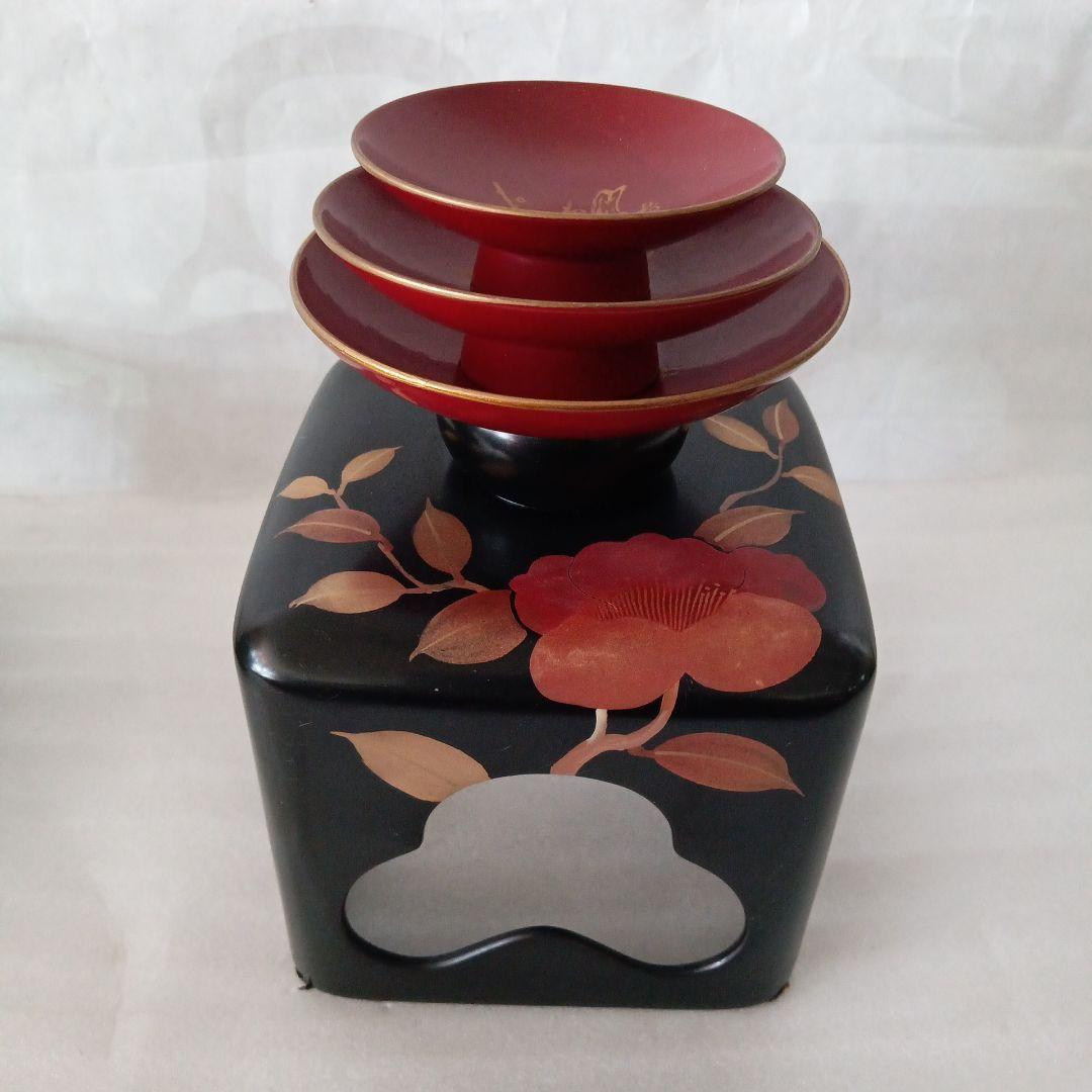 漆塗り　屠蘇器セット　天然木