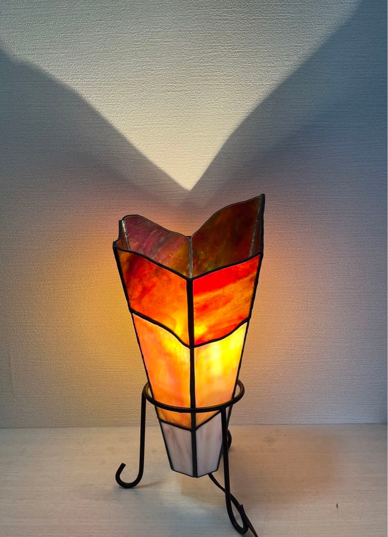 ステンドグラス《電気ランプ脚付③》