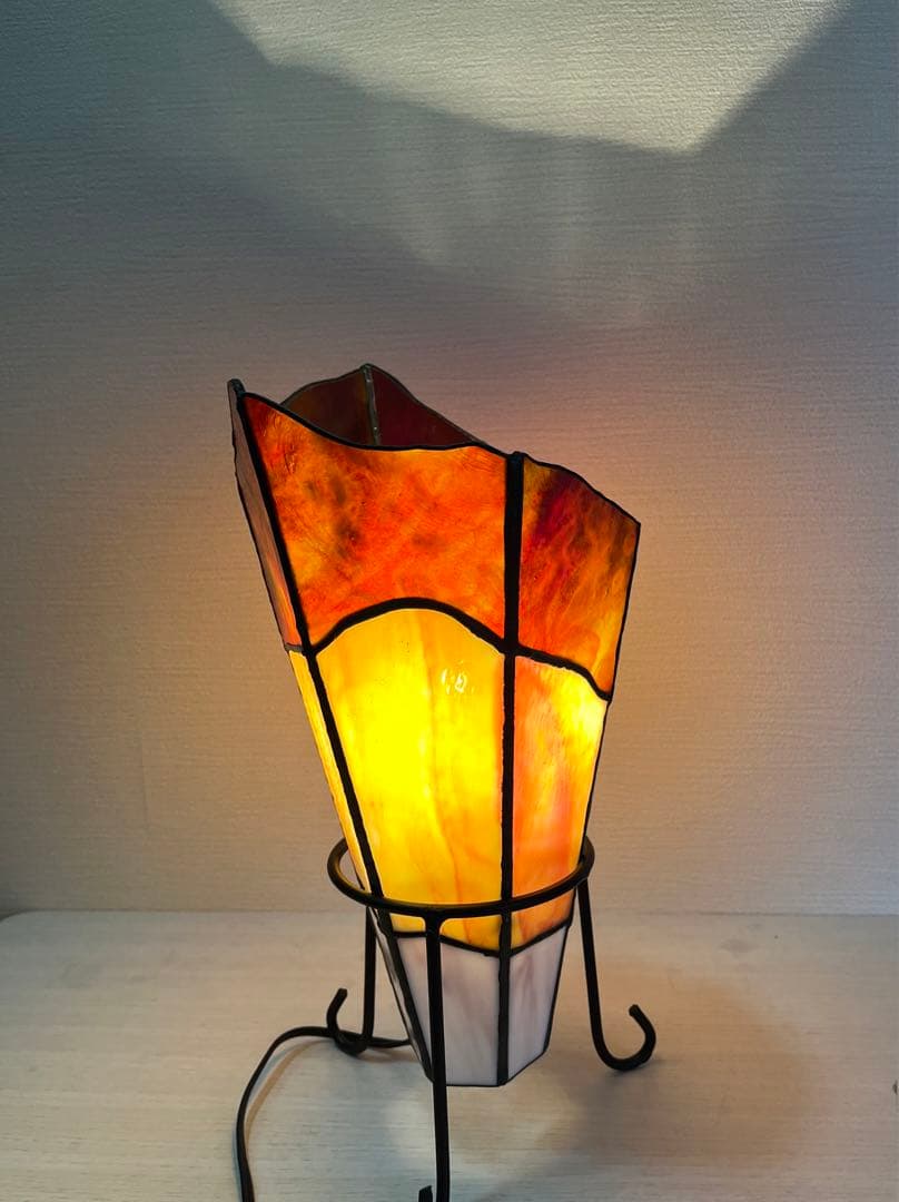 ステンドグラス《電気ランプ脚付③》