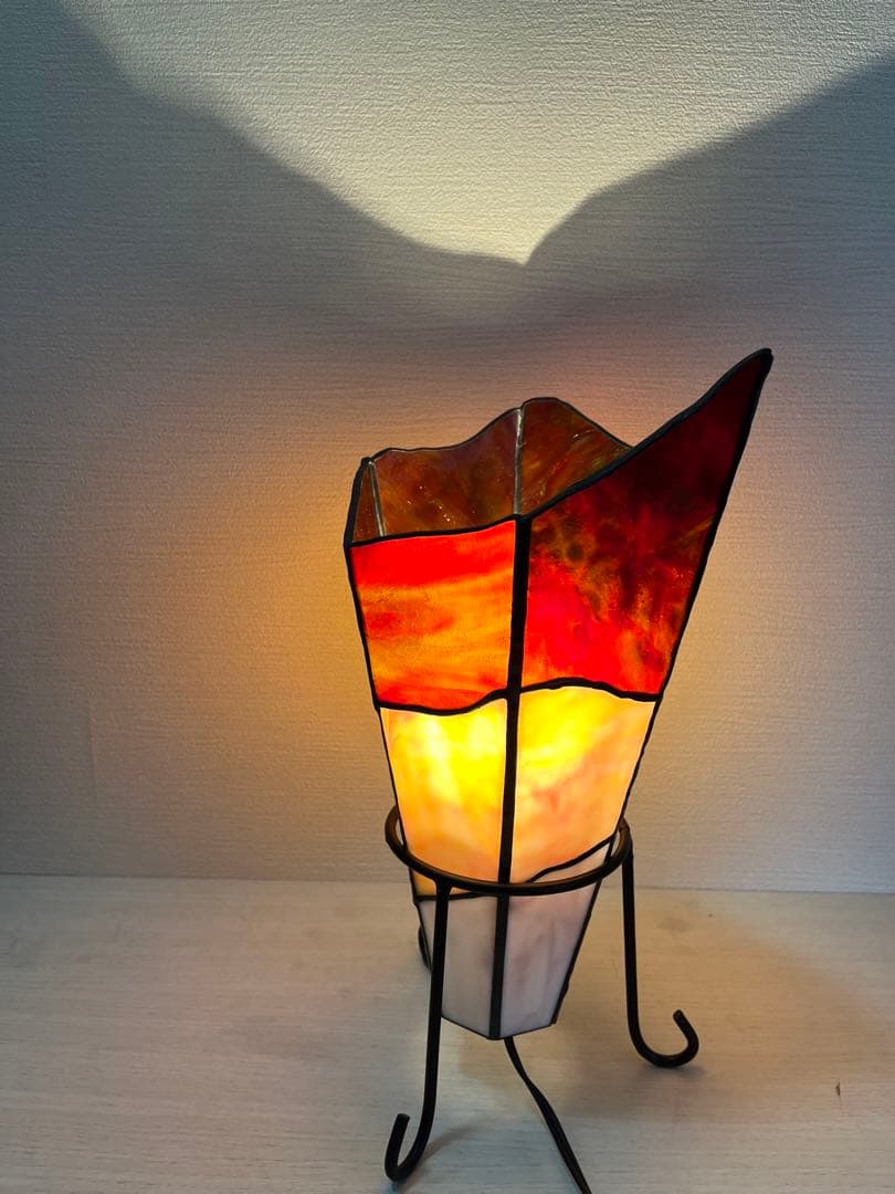 ステンドグラス《電気ランプ脚付③》