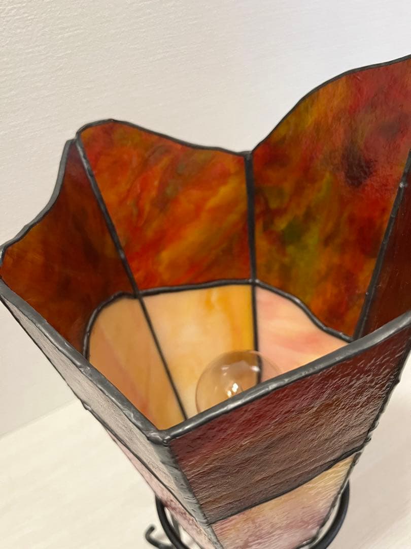 ステンドグラス《電気ランプ脚付③》