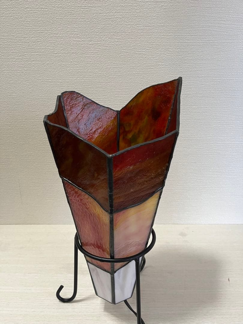 ステンドグラス《電気ランプ脚付③》