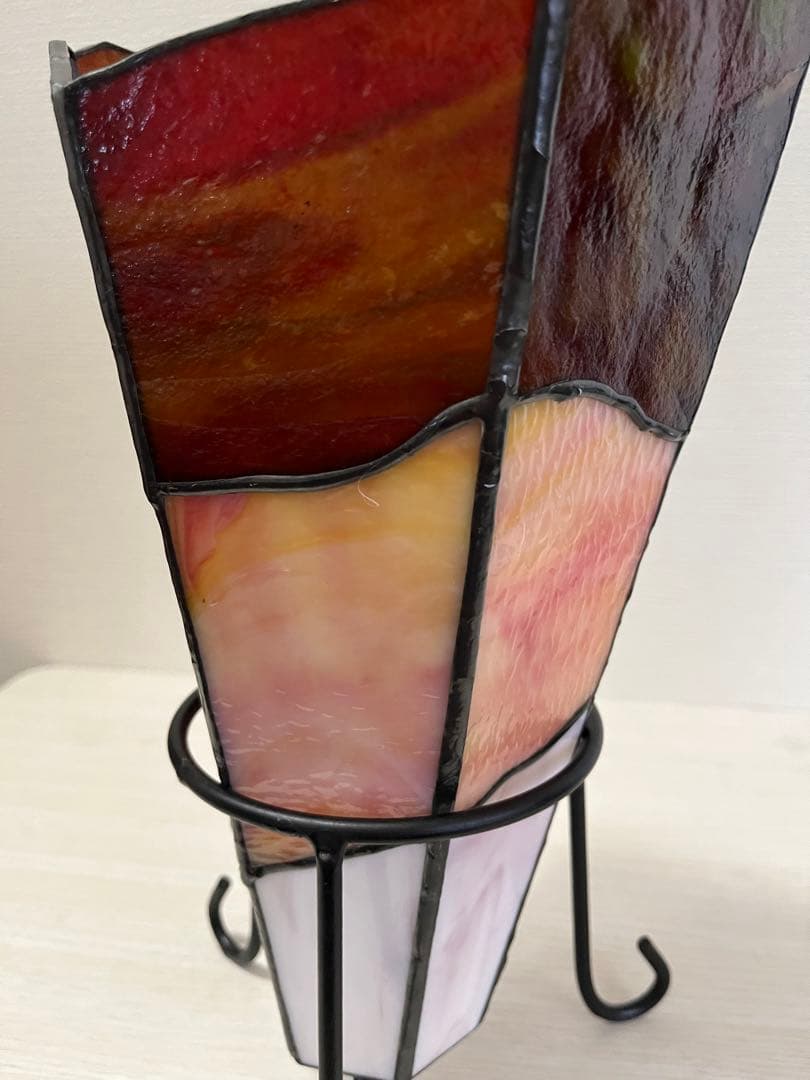 ステンドグラス《電気ランプ脚付③》