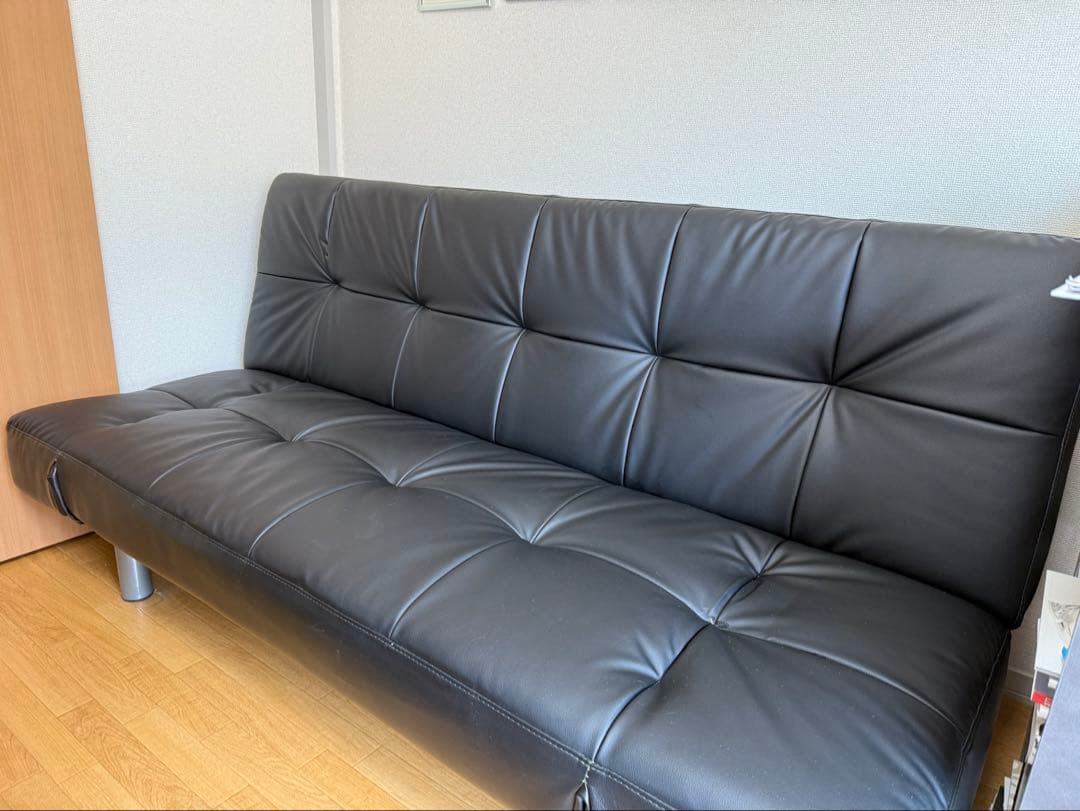 ニトリ ソファベッド Nシールド マークスAM BK 合皮