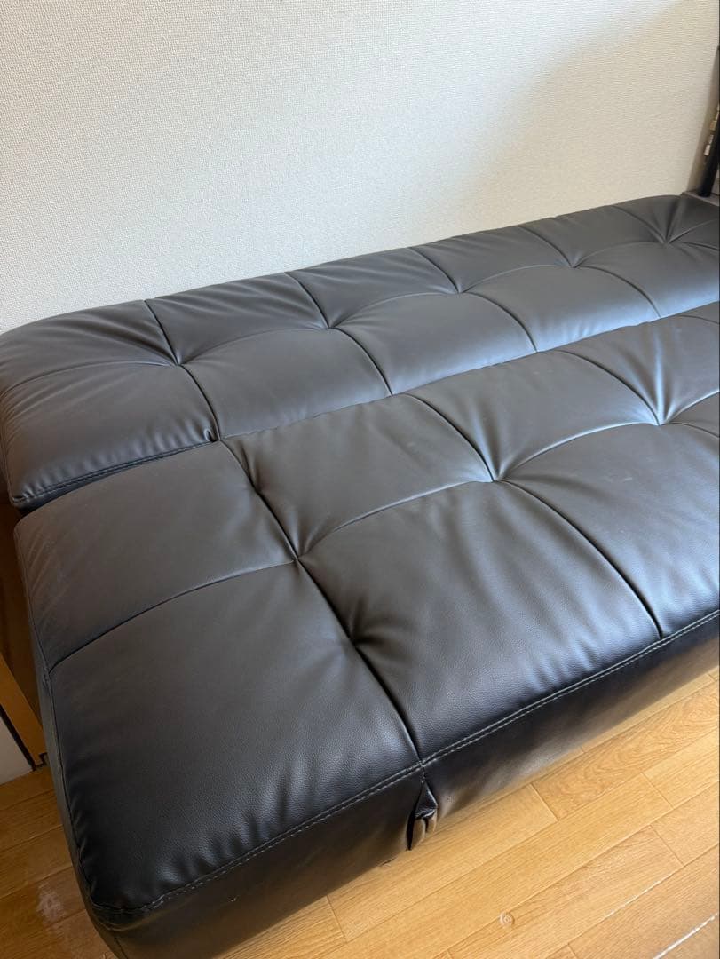 ニトリ ソファベッド Nシールド マークスAM BK 合皮