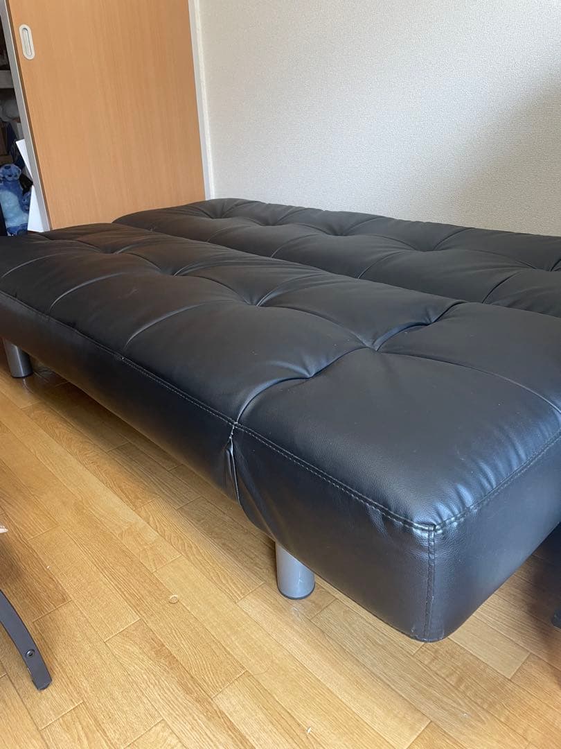 ニトリ ソファベッド Nシールド マークスAM BK 合皮