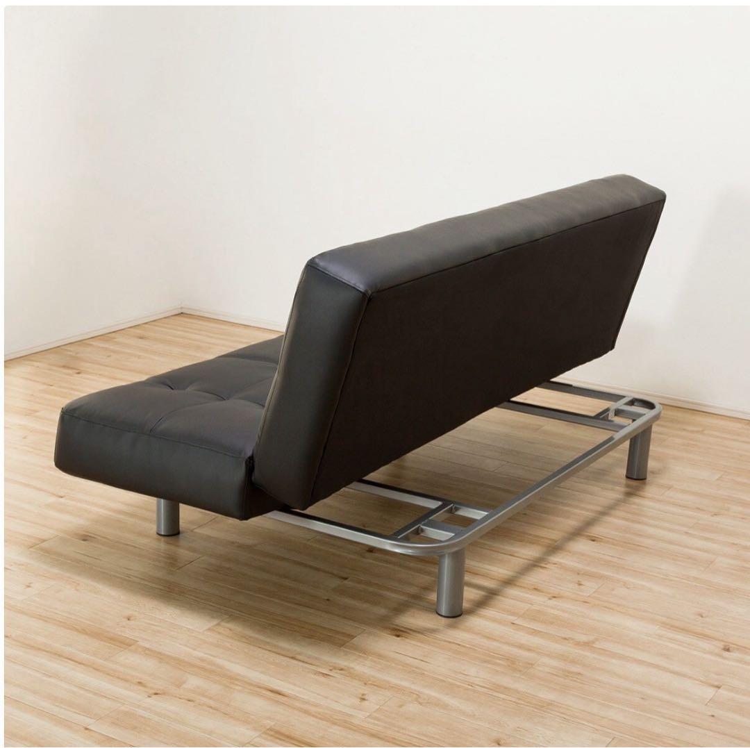 ニトリ ソファベッド Nシールド マークスAM BK 合皮