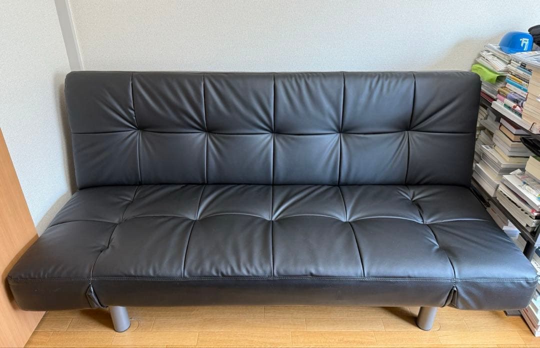 ニトリ ソファベッド Nシールド マークスAM BK 合皮