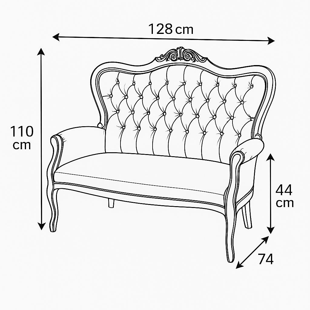 クラシックソファ 幅130cm ファブリック ベンチ 猫足 222-1333