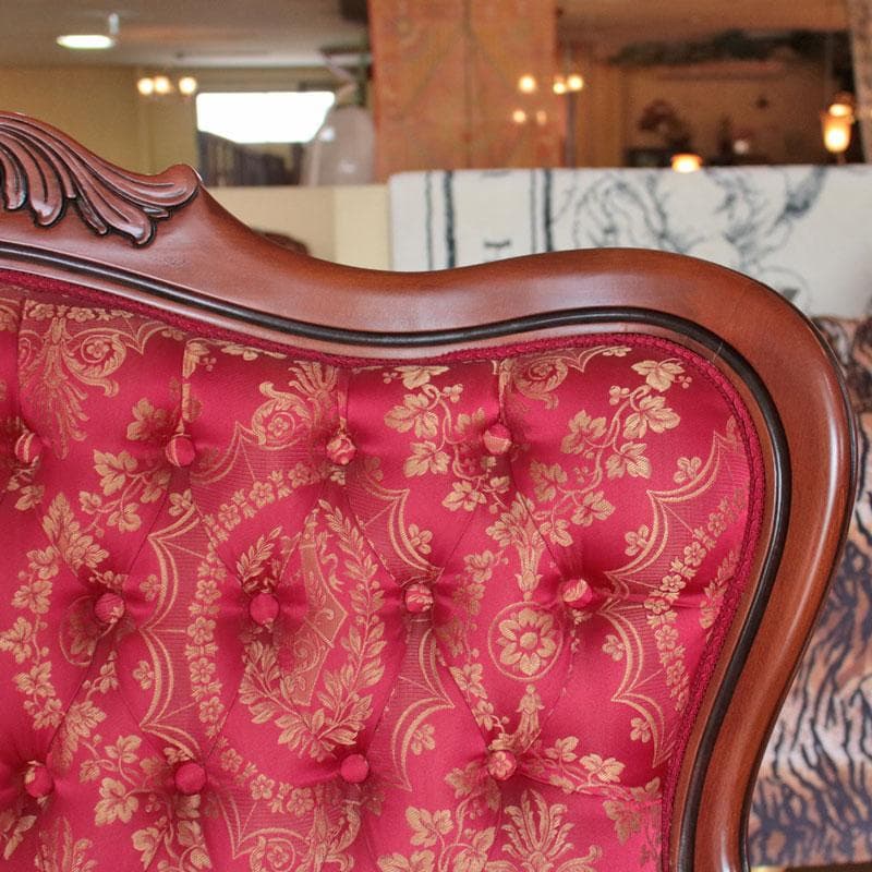 クラシックソファ 幅130cm ファブリック ベンチ 猫足 222-1333