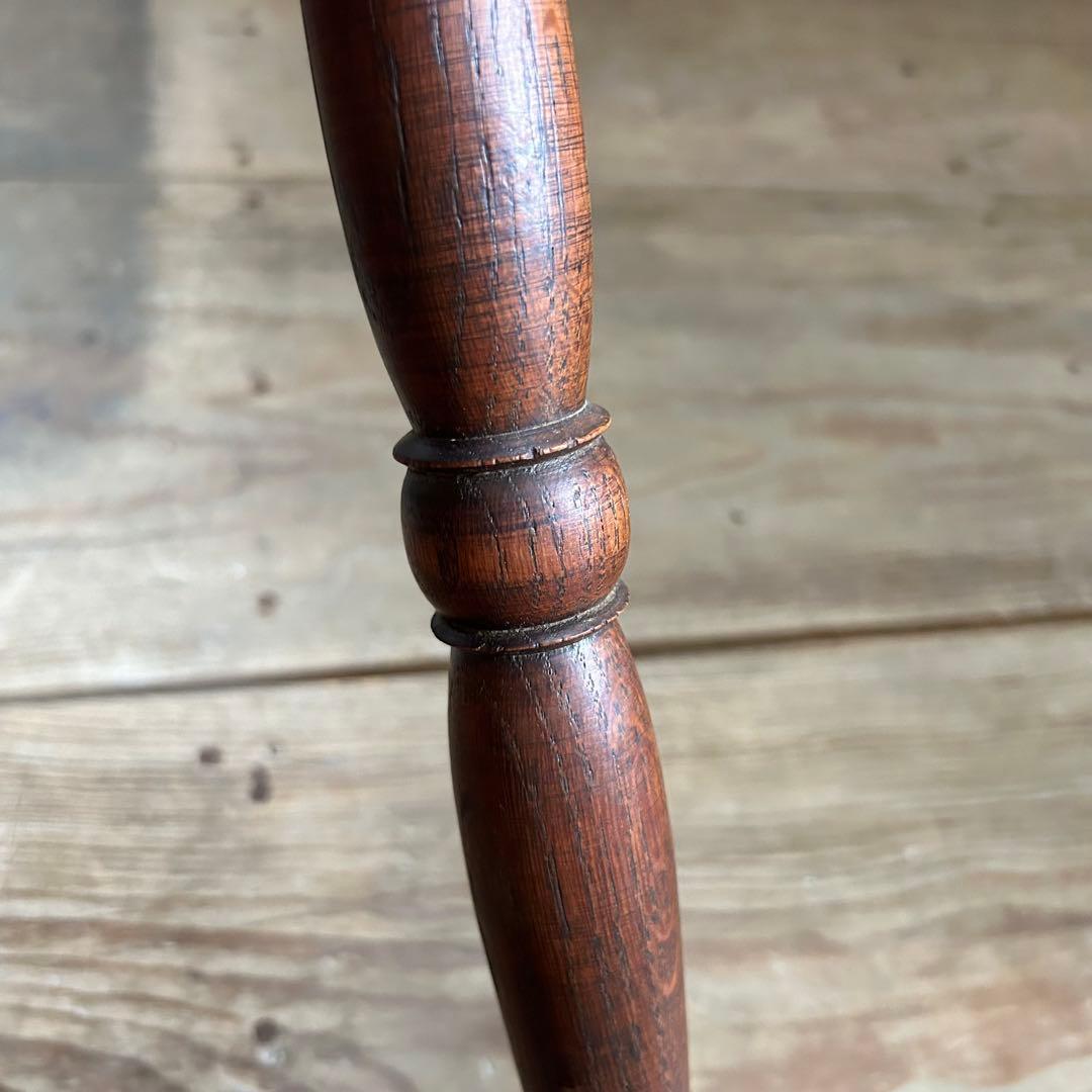 フランスアンティーク 木製 三本脚 スツール ダークブラウン　①