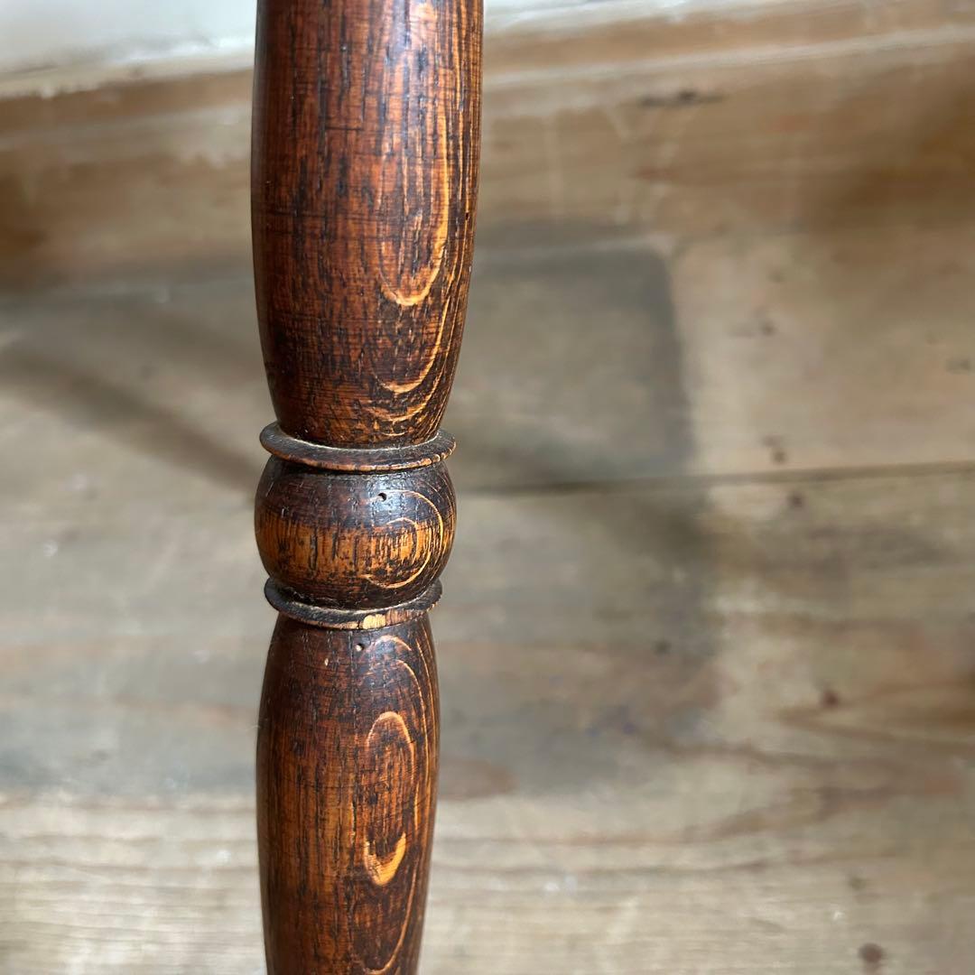 フランスアンティーク 木製 三本脚 スツール ダークブラウン　①