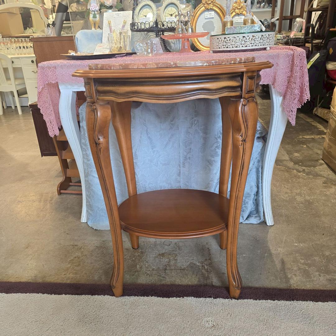 1【希少】 大理石 猫脚 コンソール アンティーク 木製 天板 テーブル 飾り台