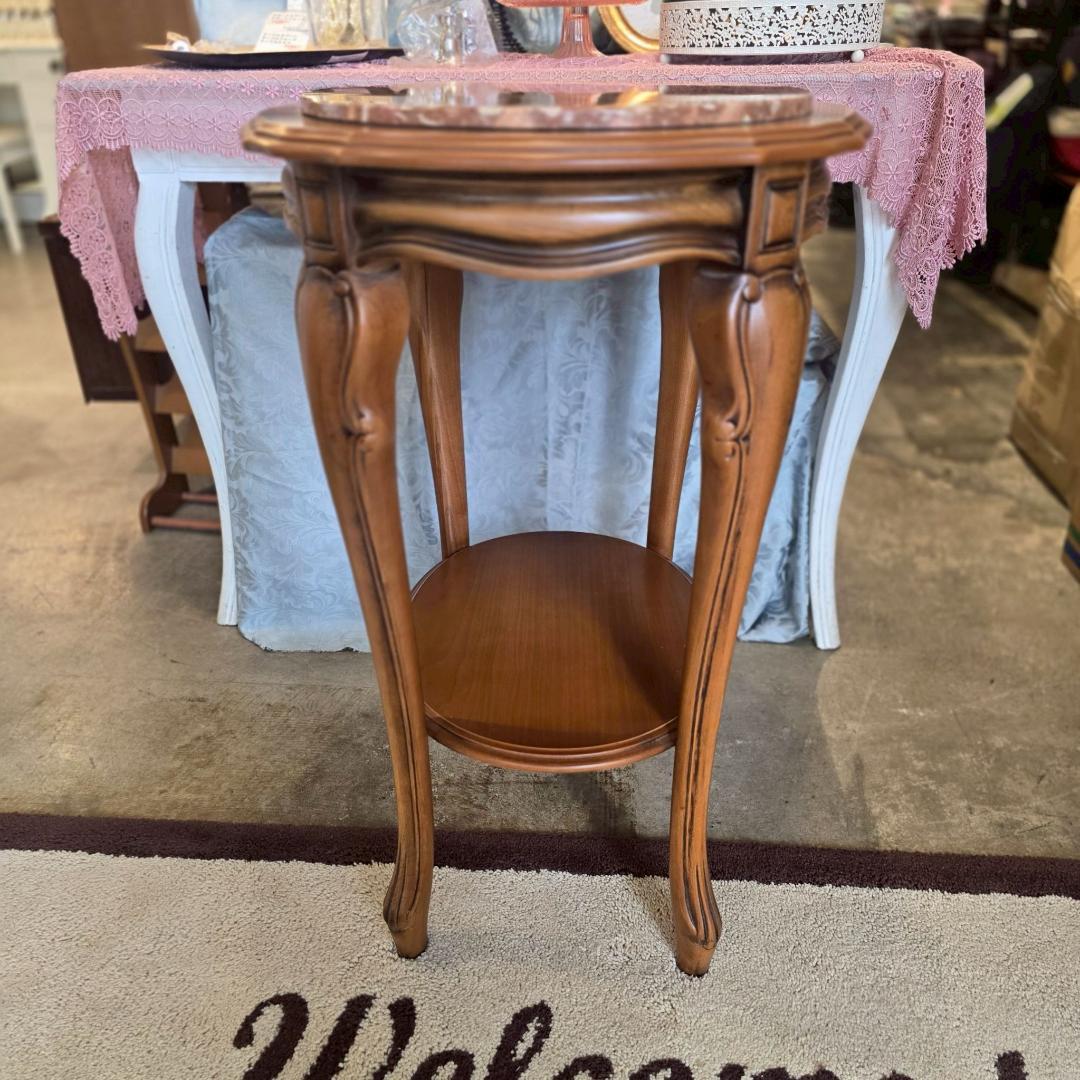 1【希少】 大理石 猫脚 コンソール アンティーク 木製 天板 テーブル 飾り台