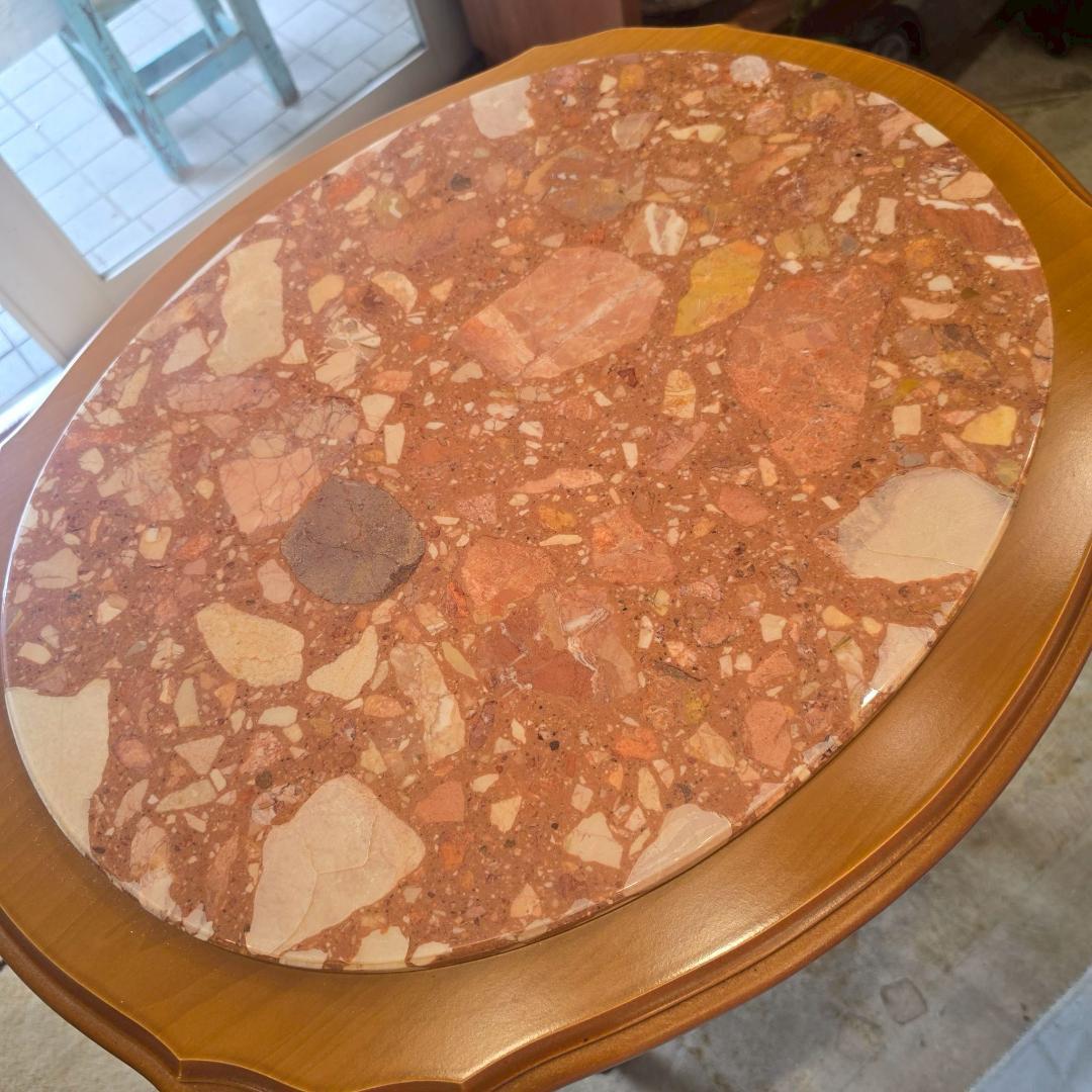 1【希少】 大理石 猫脚 コンソール アンティーク 木製 天板 テーブル 飾り台