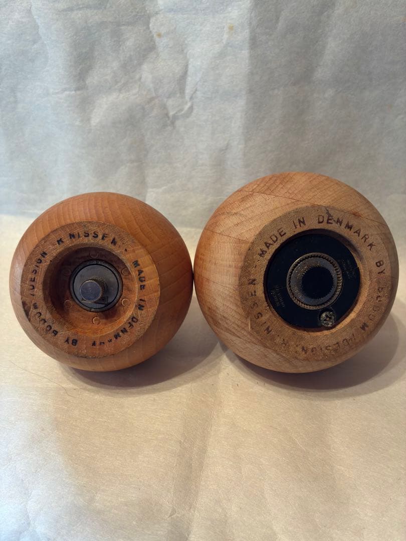 デンマーク　木製　ビンテージ　ソルト＆ペッパーミルセット　アンティーク