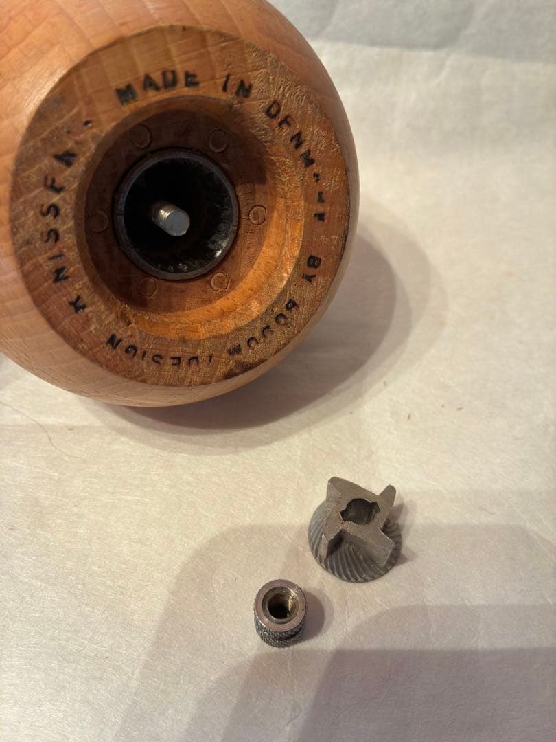 デンマーク　木製　ビンテージ　ソルト＆ペッパーミルセット　アンティーク