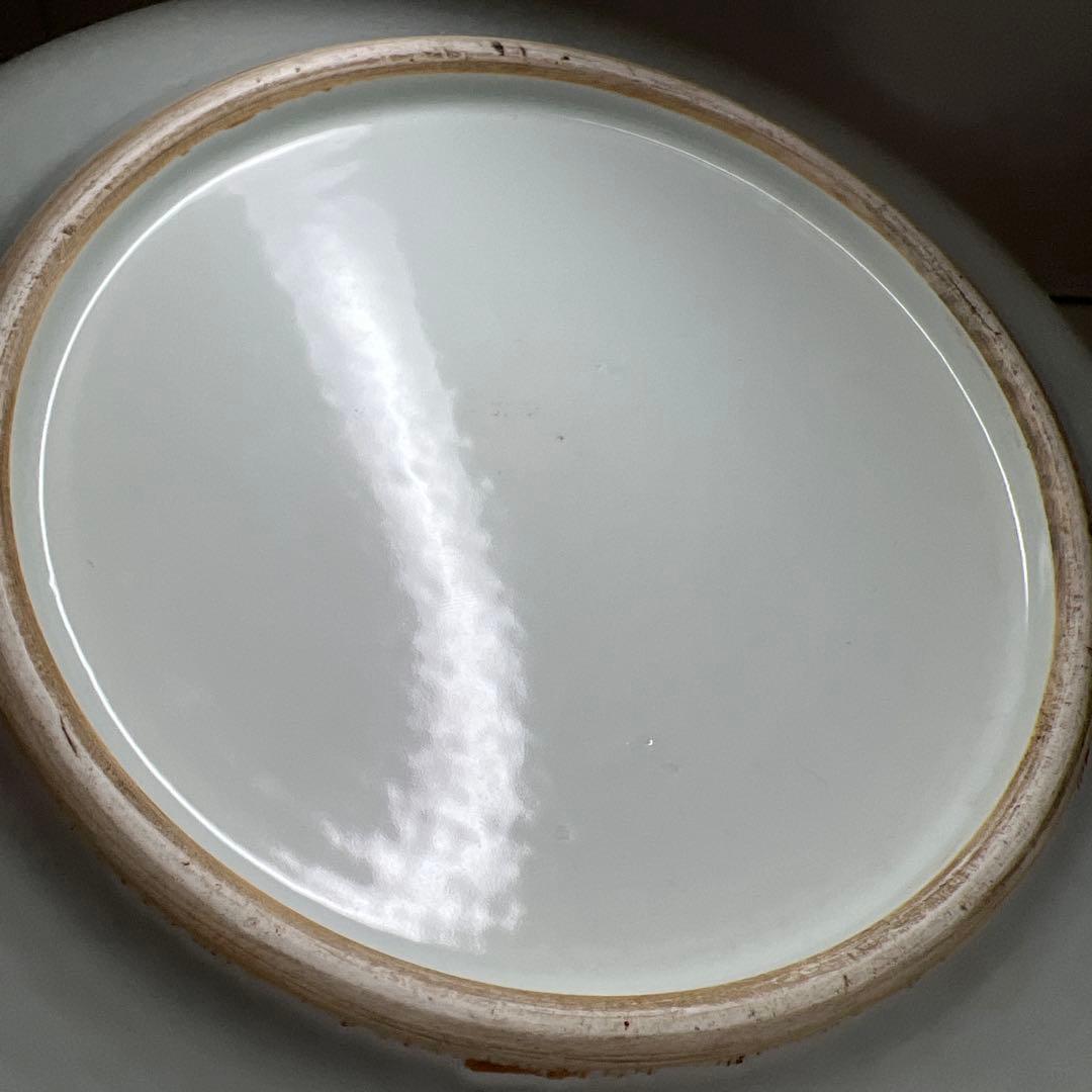 中国清時代　釉裏紅獅子図大鉢　幅約26㎝　東Y8-0203☆2Fトコサ