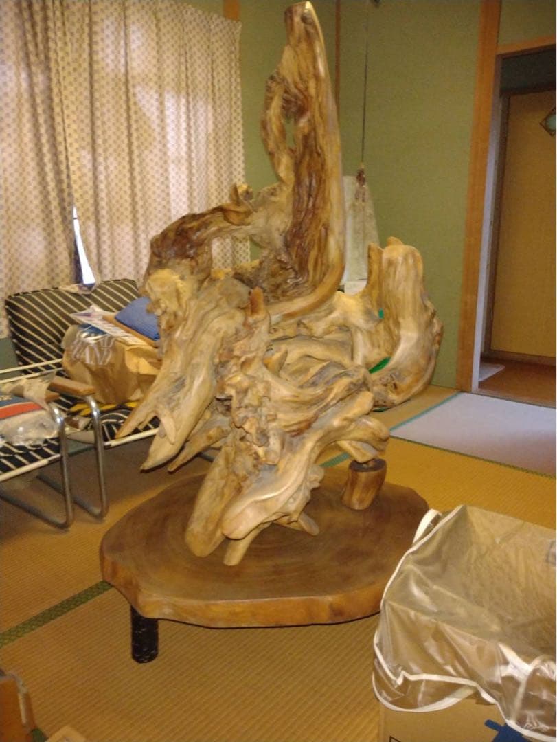 天然木の花台（置物、玄関、床の間、骨董、希少、アンティーク、木）