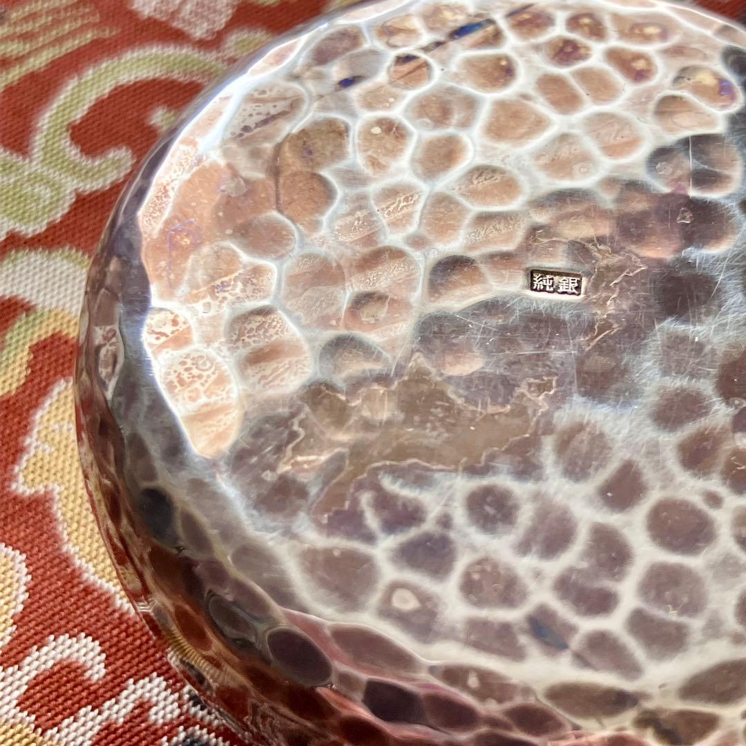 純銀 槌目 打ち出し 香合