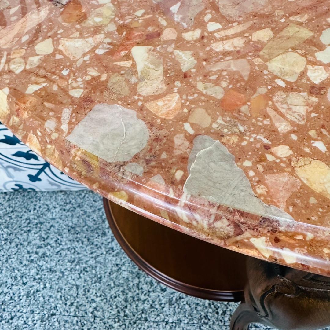 コンソールテーブル　コーナーテーブル　大理石調　猫脚　花台　ヴィンテージ