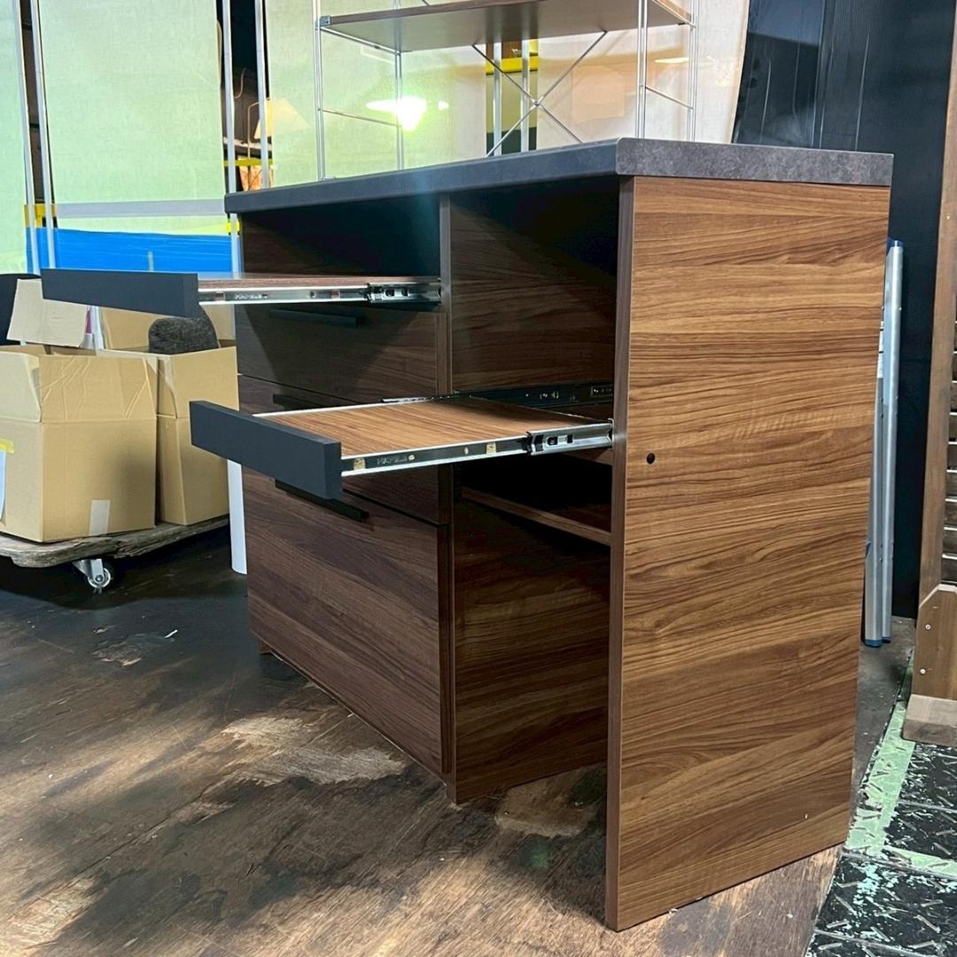 【 羽出品 】パモウナ キッチンカウンター レンジボード 食器棚 シンプル