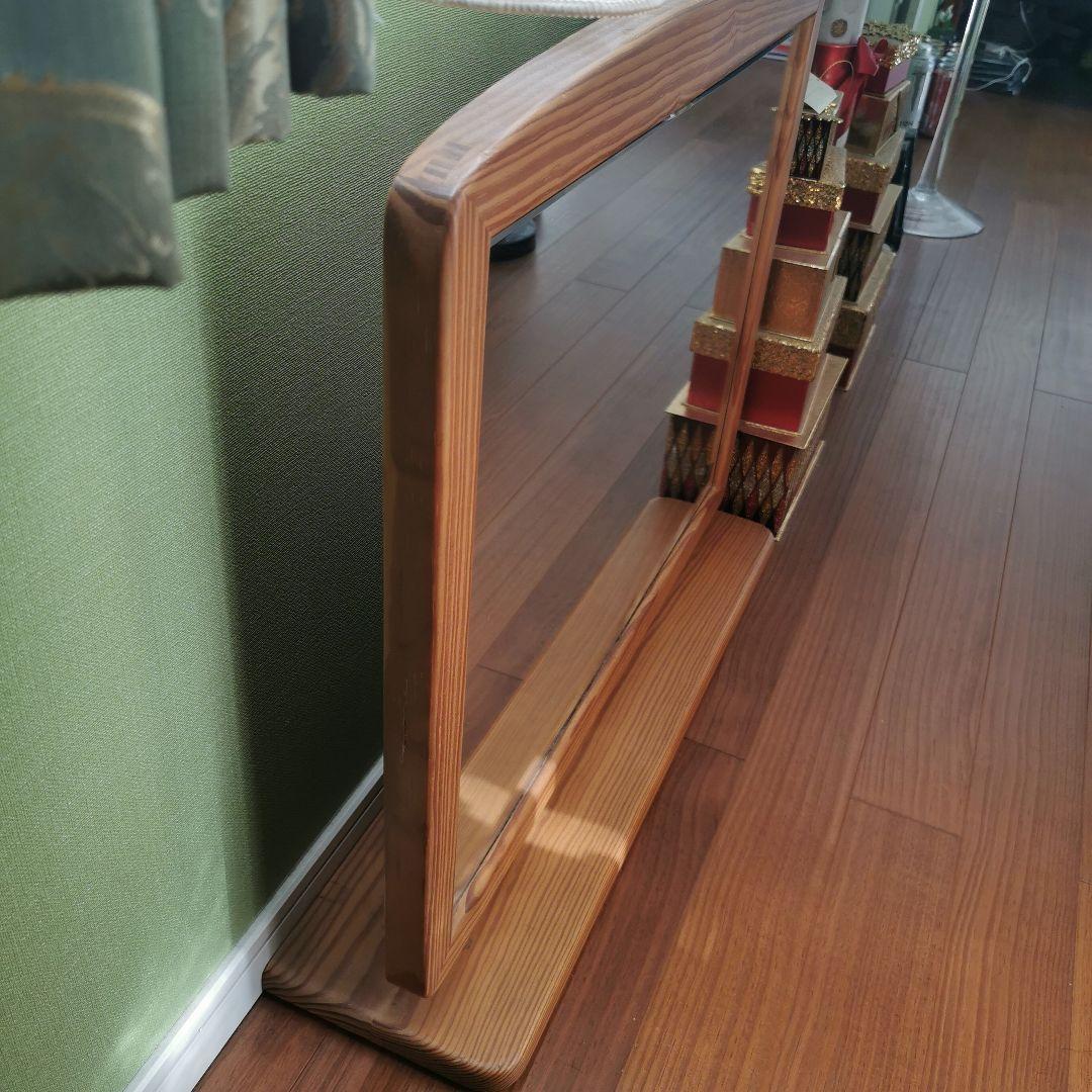 ドレッサー　鏡　ミラー　化粧台　卓上鏡　反射鏡　天然木　ナチュラル　無垢