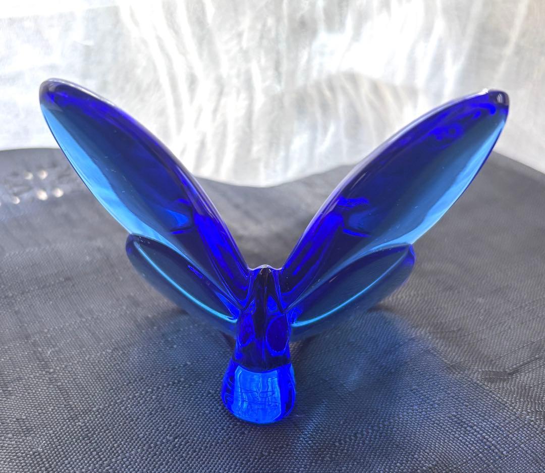 Baccarat ラッキーバタフライ青　置物