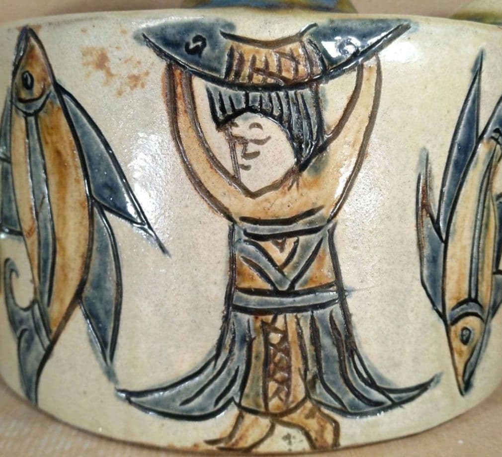 れれれ様専用【本物保証】金城次郎 クヮンカミヤー紋抱瓶 共箱 栞 w28