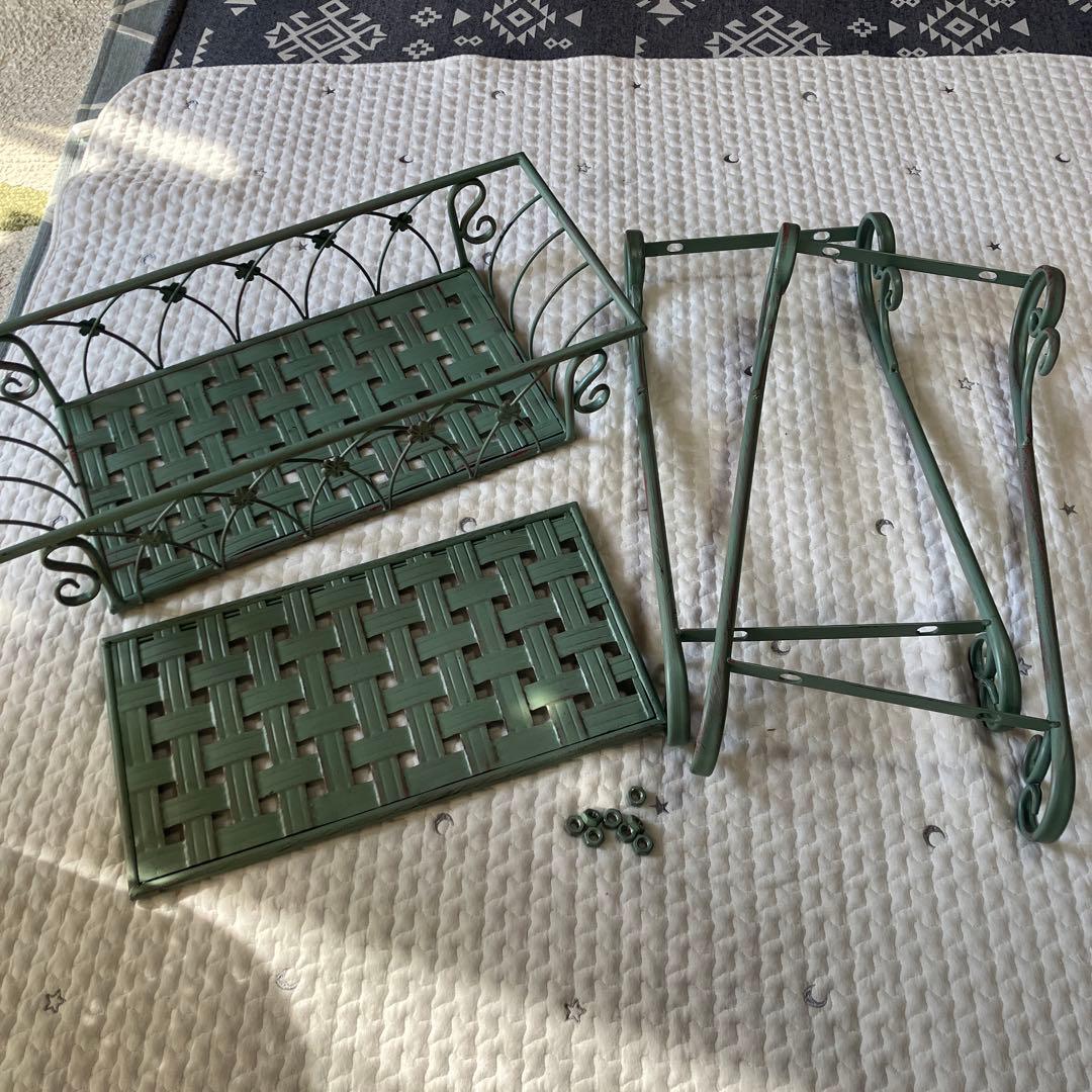 アンティーク風フラワースタンド　花台　2段　バスケット　プランター　サイド　大