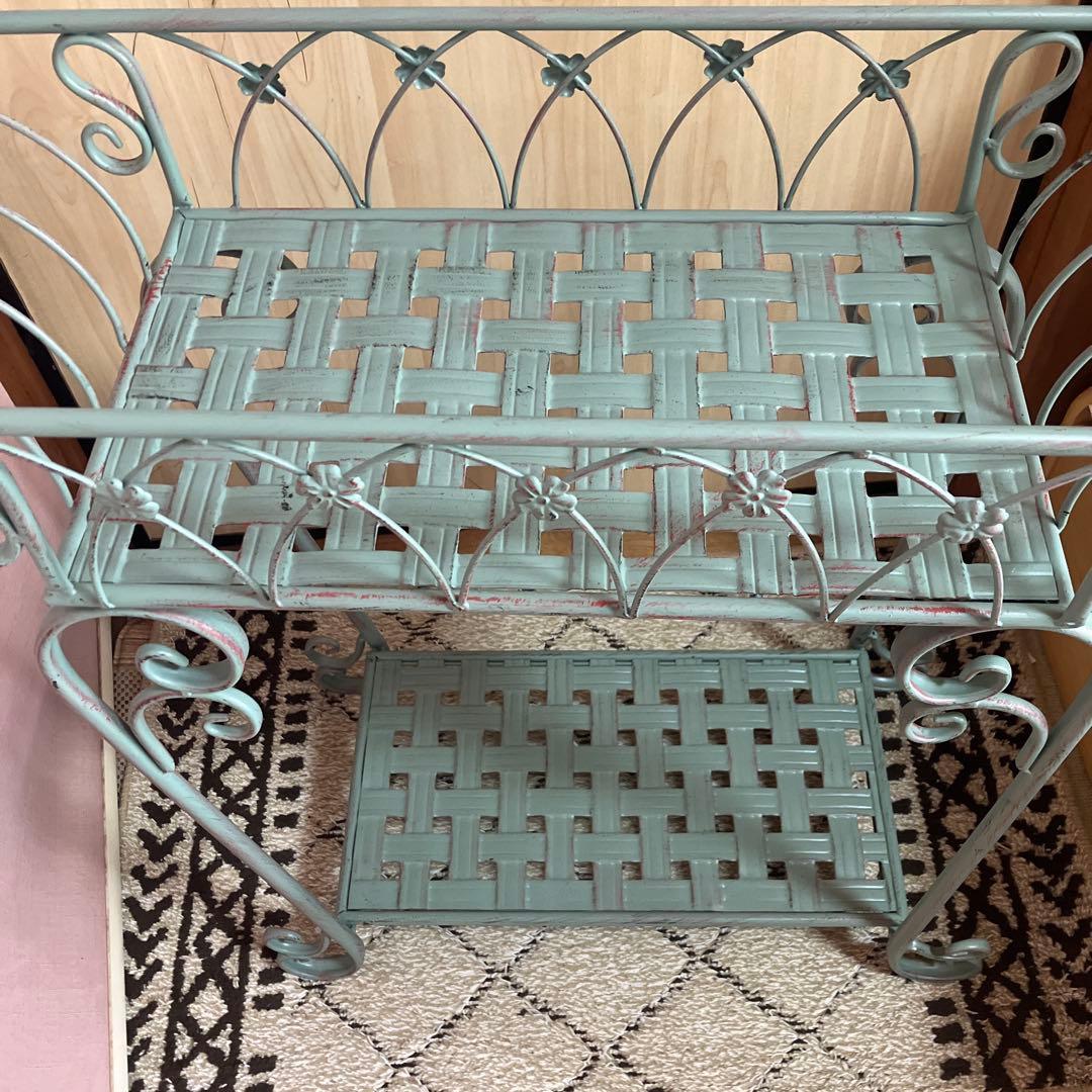 アンティーク風フラワースタンド　花台　2段　バスケット　プランター　サイド　大