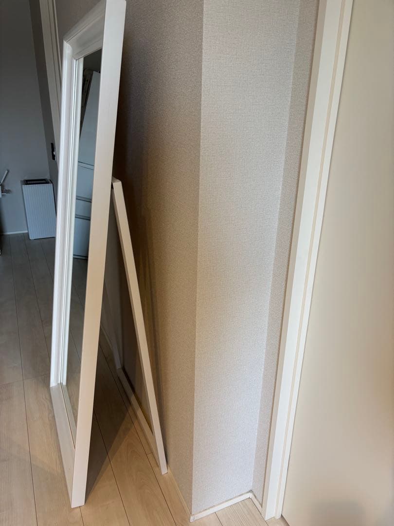 全身鏡 木製フレーム ホワイト