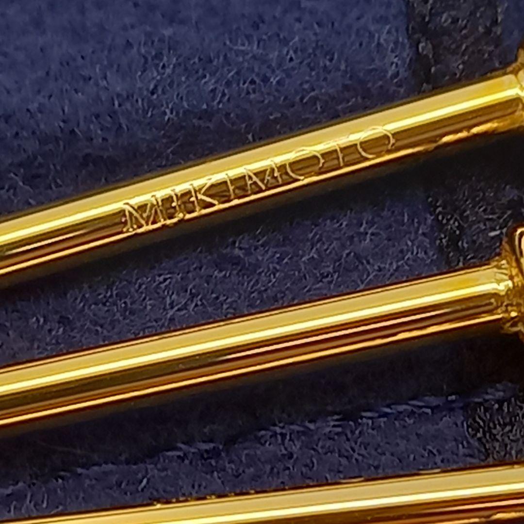 【未使用】ミキモト 半貴石 ピック5本セット/カトラリー5客セット