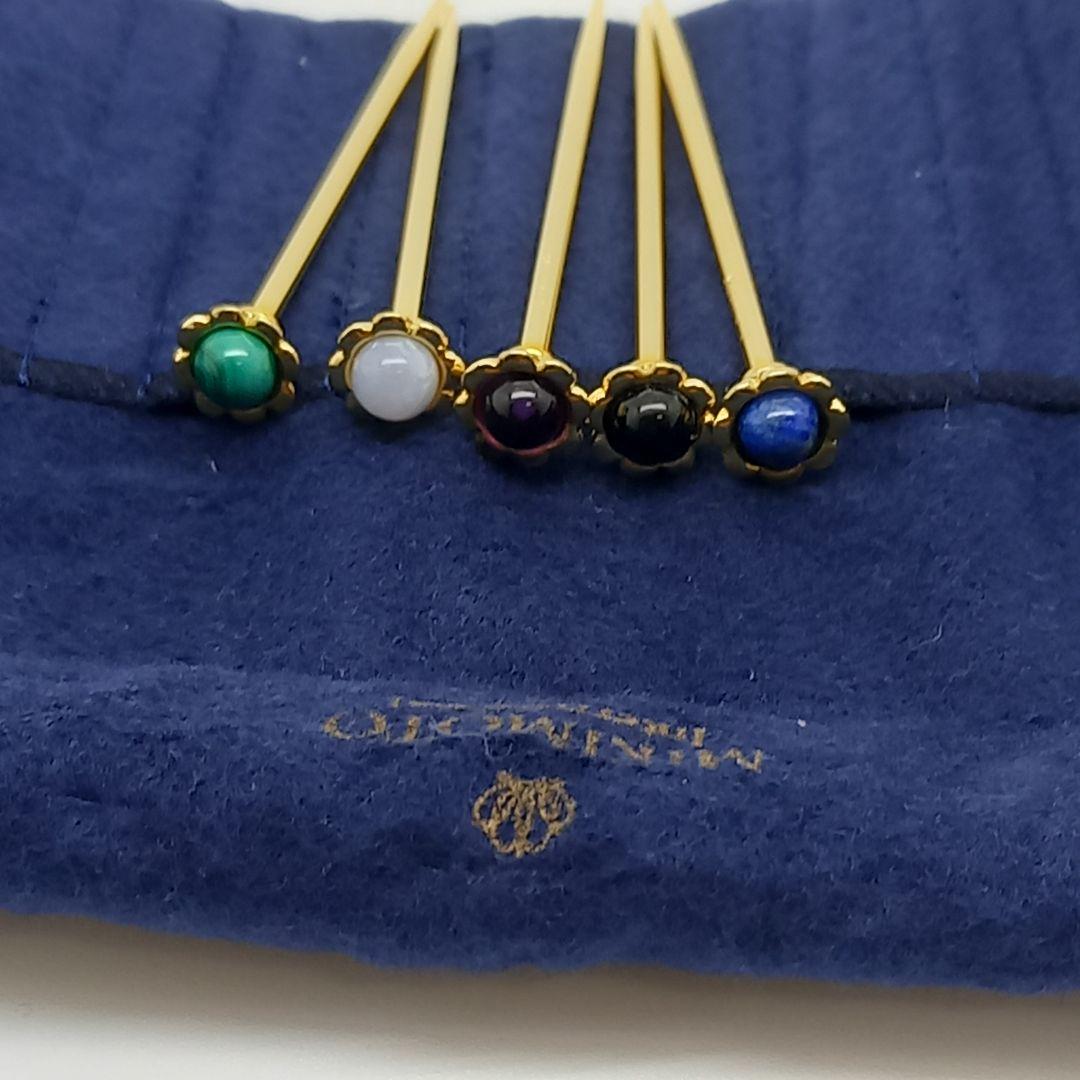 【未使用】ミキモト 半貴石 ピック5本セット/カトラリー5客セット