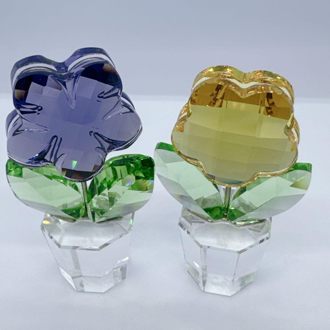 ✨美品✨SWAROVSKI クリスタルフラワー置物 4個セット
