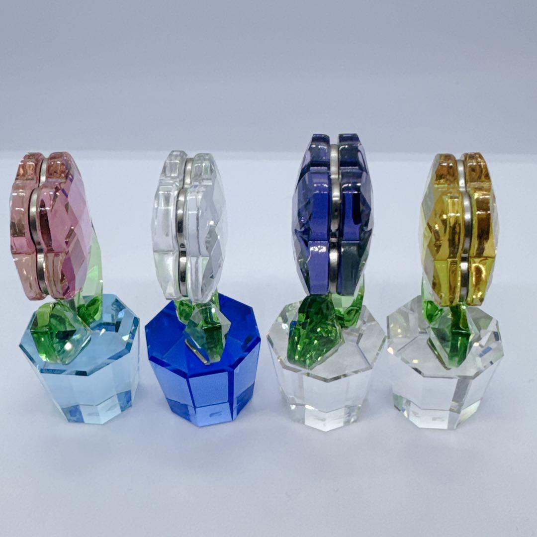✨美品✨SWAROVSKI クリスタルフラワー置物 4個セット
