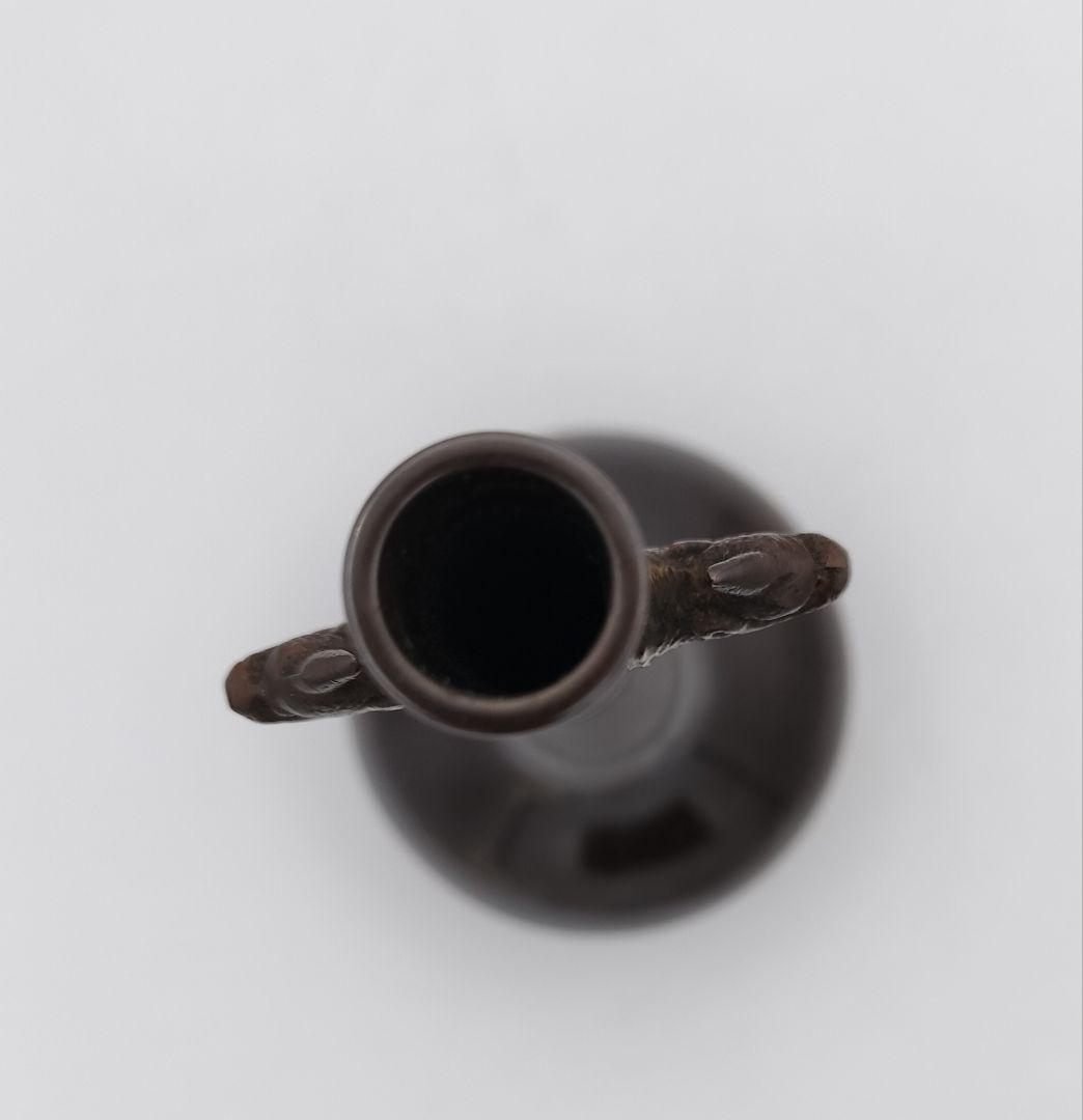 b723 唐銅 龍耳 水瓶 角谷莎村 木箱 茶道具 華道 古物 - メルカリ