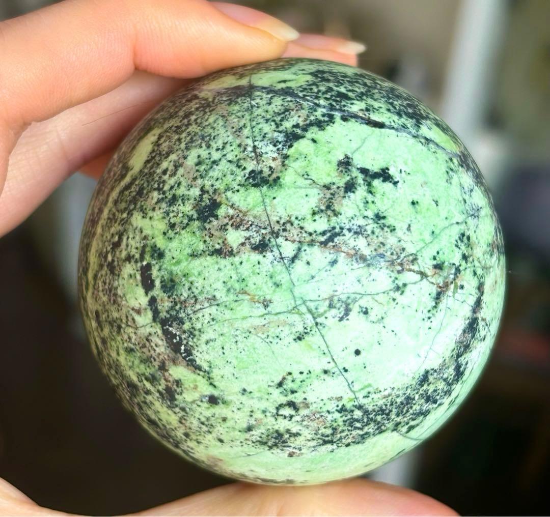 ラスト　レア　高品質　オーストラリア　グリーンオパール　スフィア