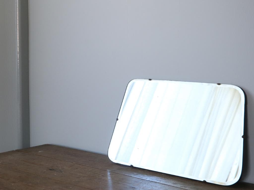 英国アンティーク壁掛けカッティングミラー/ベベルドミラー/鏡(85-257-2)