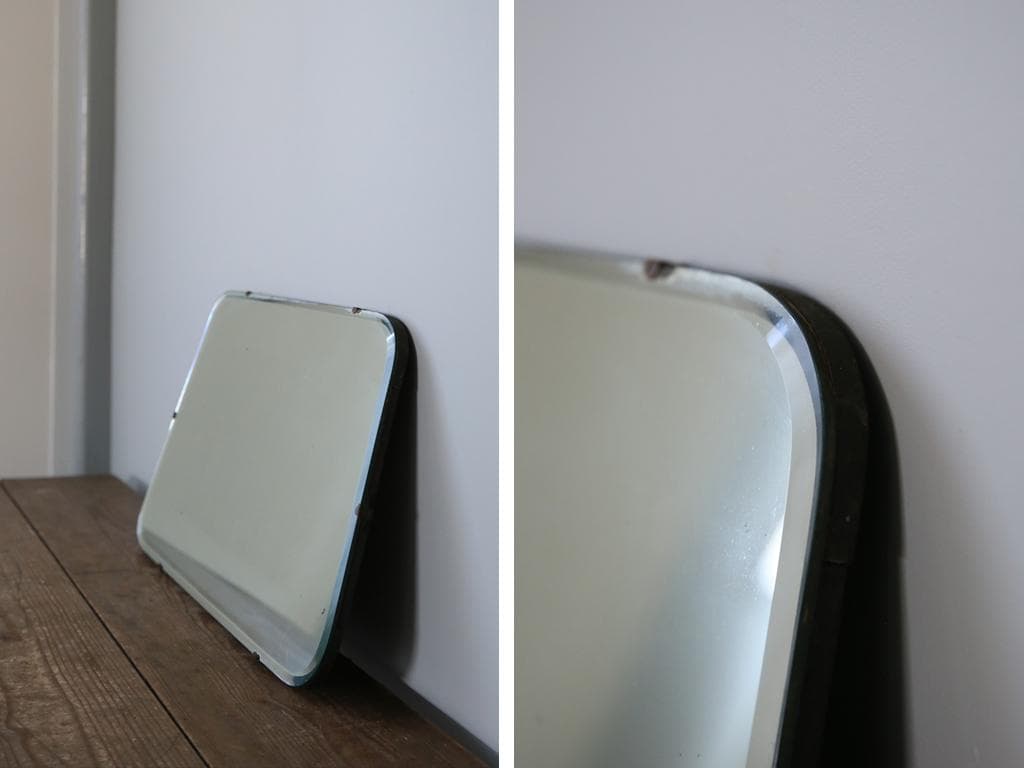 英国アンティーク壁掛けカッティングミラー/ベベルドミラー/鏡(85-257-2)