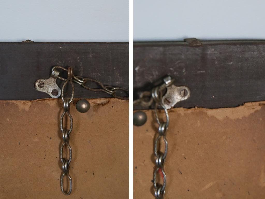 英国アンティーク壁掛けカッティングミラー/ベベルドミラー/鏡(85-257-2)