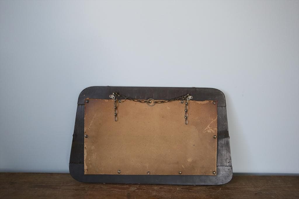 英国アンティーク壁掛けカッティングミラー/ベベルドミラー/鏡(85-257-2)