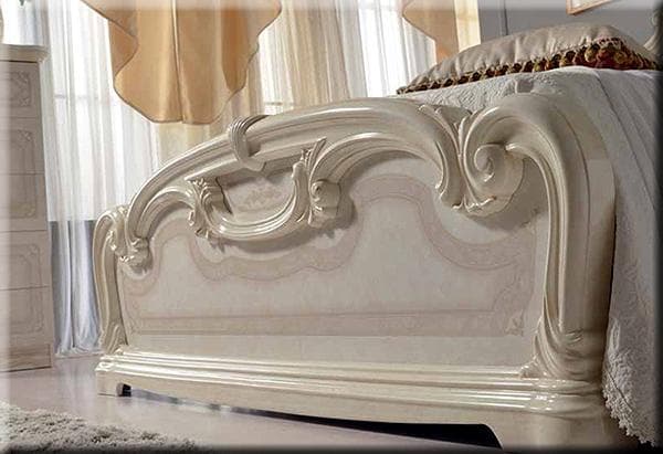 アマルフィ　イタリア製クイーンベッドフレーム（アイボリー）※マットレス別売